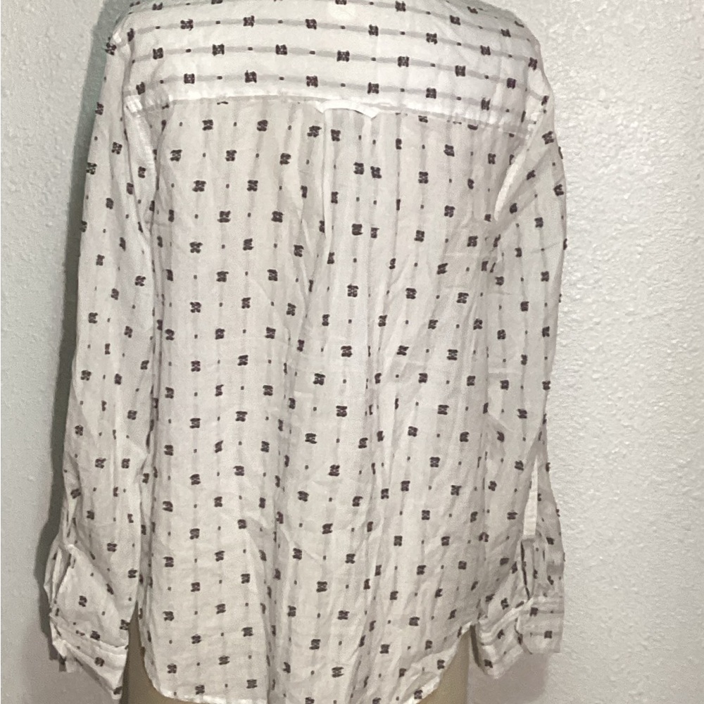Anthropologie Maeve clip dot button up blouse size 14 - Picture 2 of 11